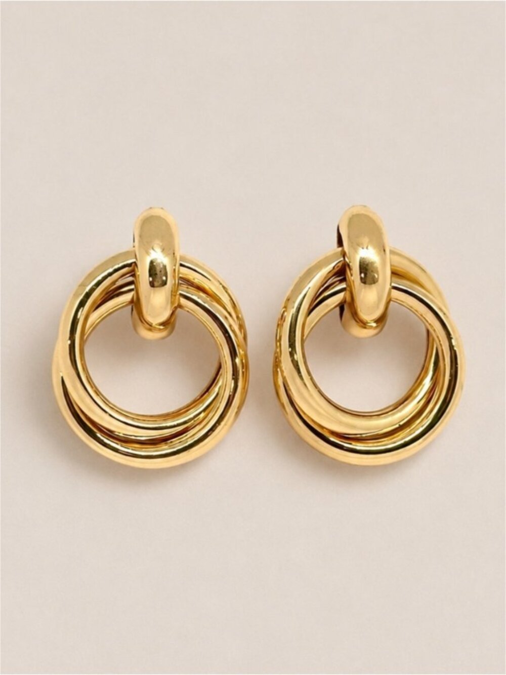New! Gold Door Knocker Earrings NWOT